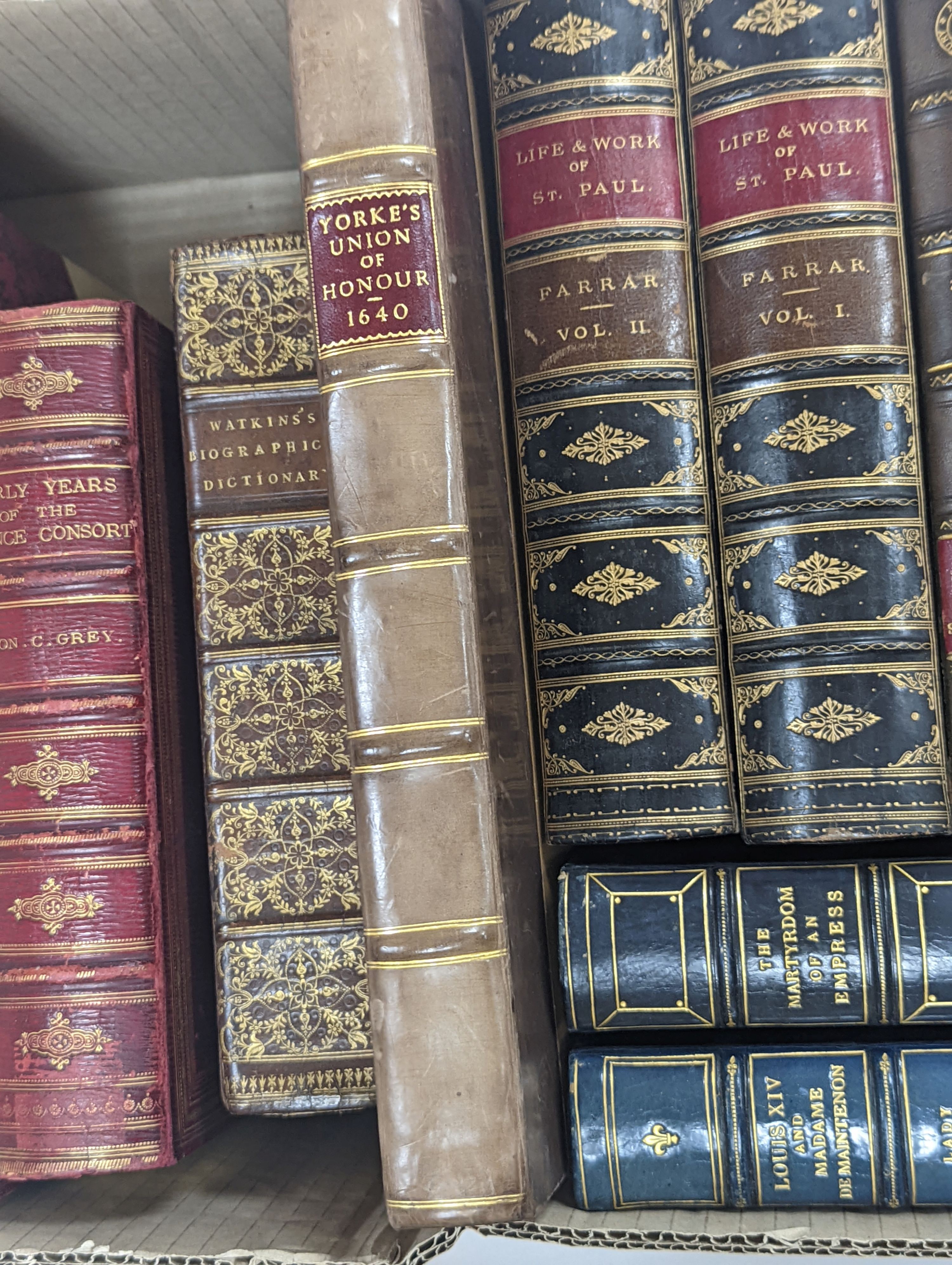 Bindings - Quarto and Octavo Volumes - various leathers and styles, 19th and 20th century (13 in total)